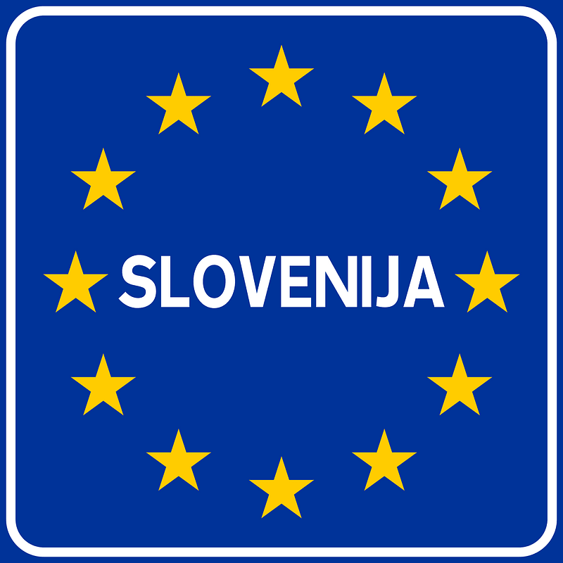 National border sign in Slovenia