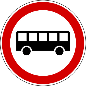 No buses sign in Slovenia