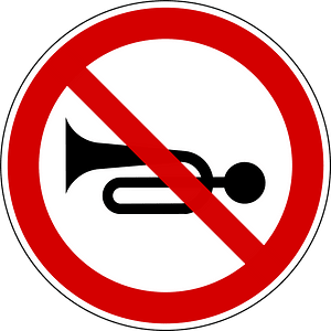 No horns or excessive motor noise sign in Slovenia