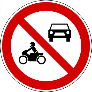 No motor vehicles sign in Slovenia