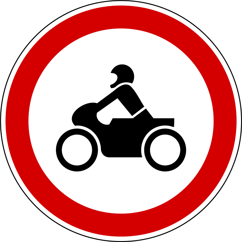 No motorcycles sign in Slovenia
