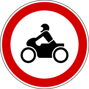 No motorcycles sign in Slovenia