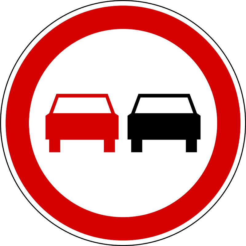 No overtaking sign in Slovenia