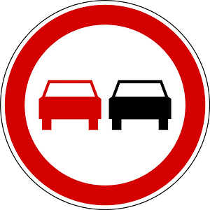 No overtaking sign in Slovenia