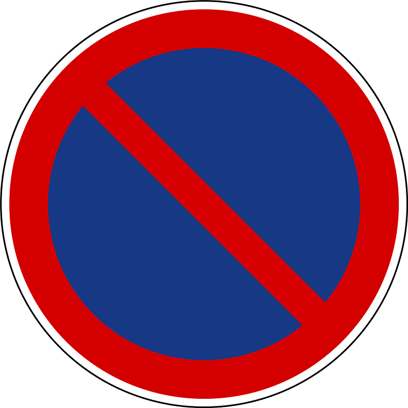 No parking or waiting sign in Slovenia