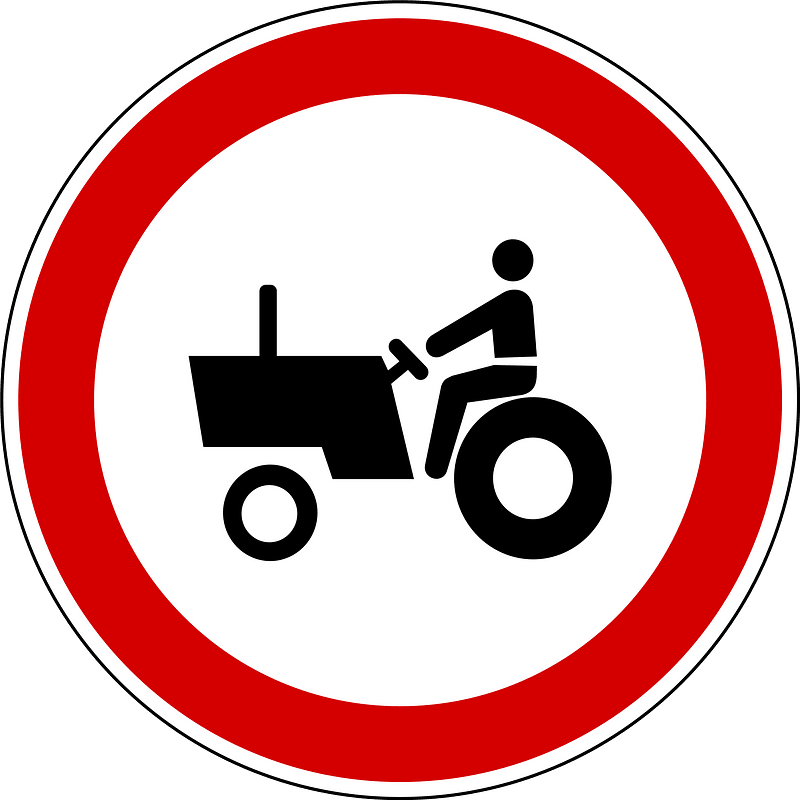 No tractors sign in Slovenia