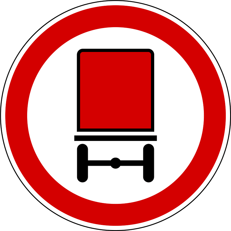 No vehicles carrying dangerous goods sign in Slovenia