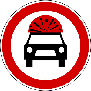 No vehicles carrying explosives sign in Slovenia