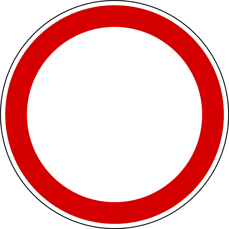 No vehicles sign in Slovenia