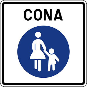 Pedestrian zone sign in Slovenia