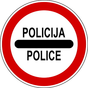 Police sign in Slovenia