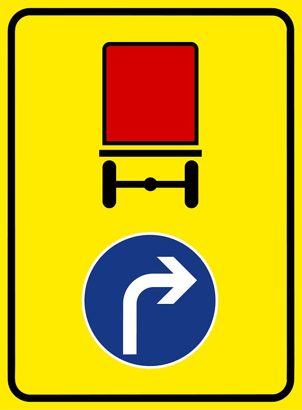 Route for vehicles carrying dangerous goods sign in Slovenia