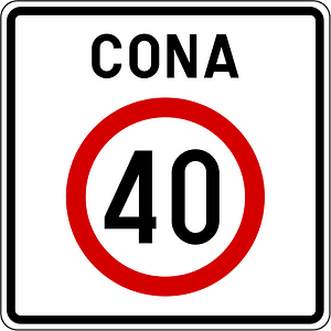 Speed limit zone sign in Slovenia