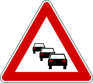 Traffic queues likely ahead sign in Slovenia