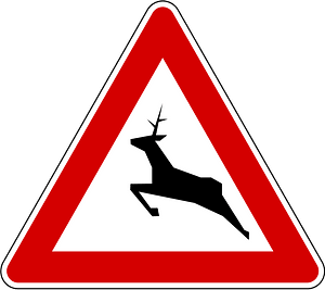 Wild animals sign in Slovenia
