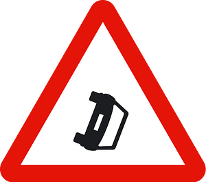 Accident area / accident ahead sign in Spain