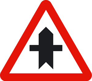 Crossroads with a minor road sign in Spain