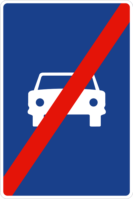 Expressway ends sign in Spain