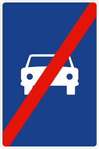 Expressway ends sign in Spain