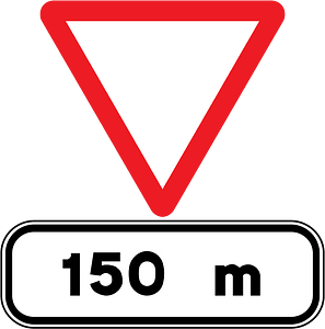 Give Way ahead sign in Spain