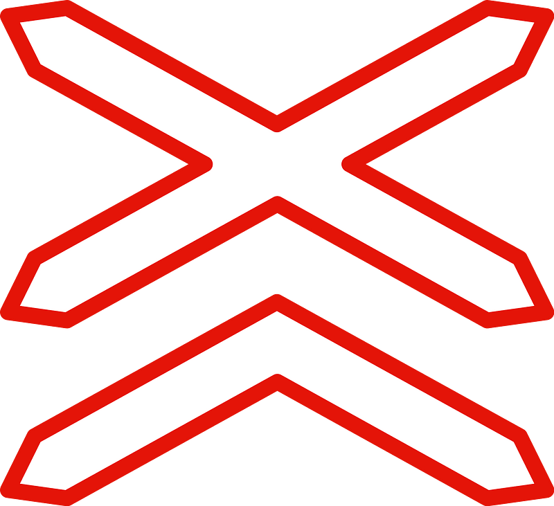 Level crossing (multiple tracks) sign in Spain
