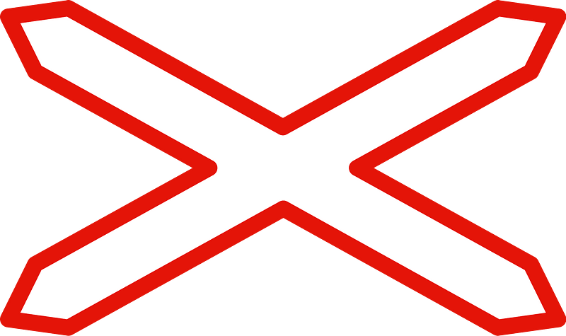 Level crossing (one track) sign in Spain