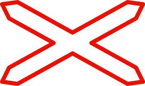 Level crossing (one track) sign in Spain