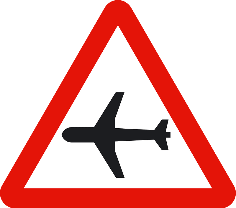 Low-flying aircraft sign in Spain