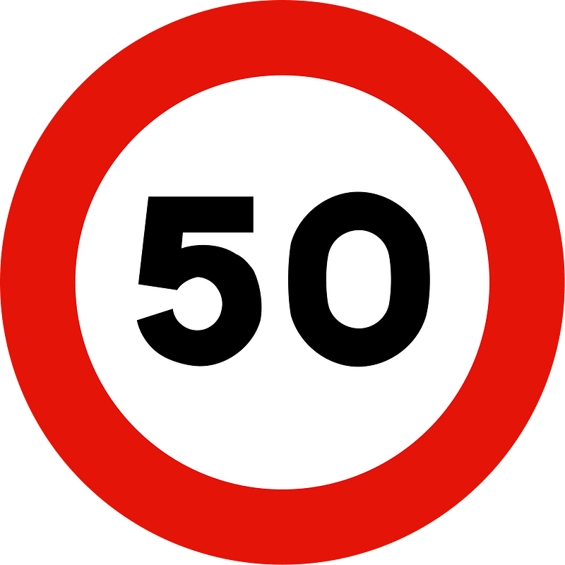 Maximum speed limit sign in Spain