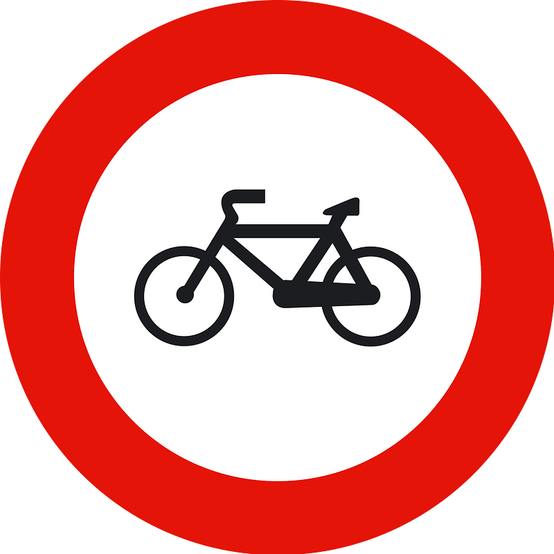 No bicycles sign in Spain
