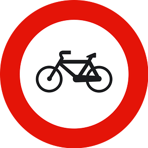 No bicycles sign in Spain