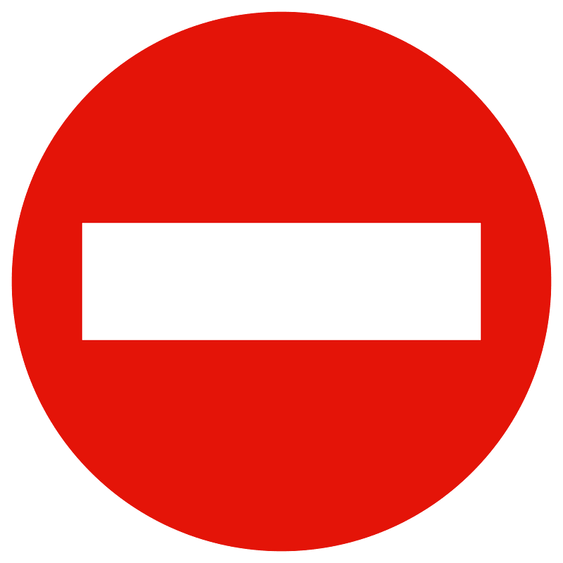 No entry sign in Spain