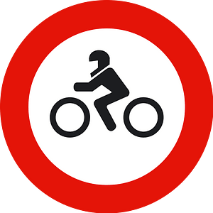 No motorcycles sign in Spain