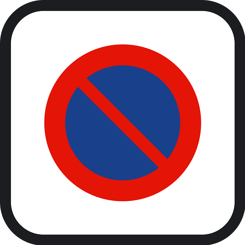 No parking zone sign in Spain