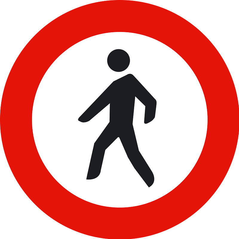 No pedestrians sign in Spain
