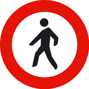 No pedestrians sign in Spain