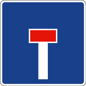 No through road sign in Spain