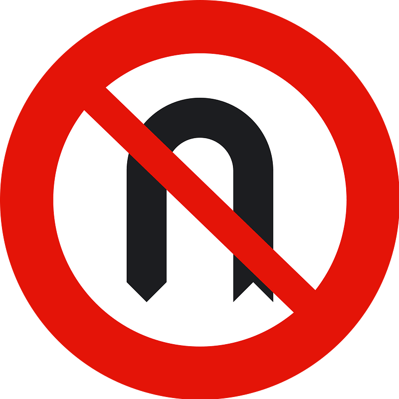 No U-turns sign in Spain