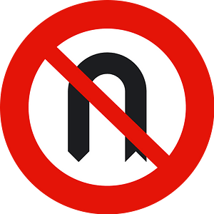 No U-turns sign in Spain