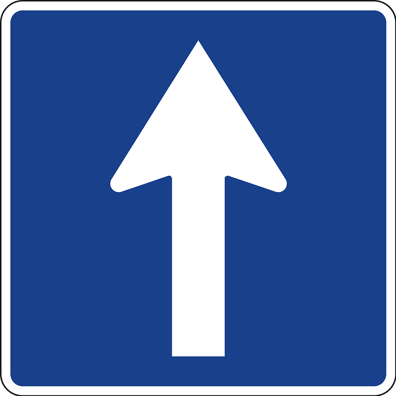 One-way street sign in Spain