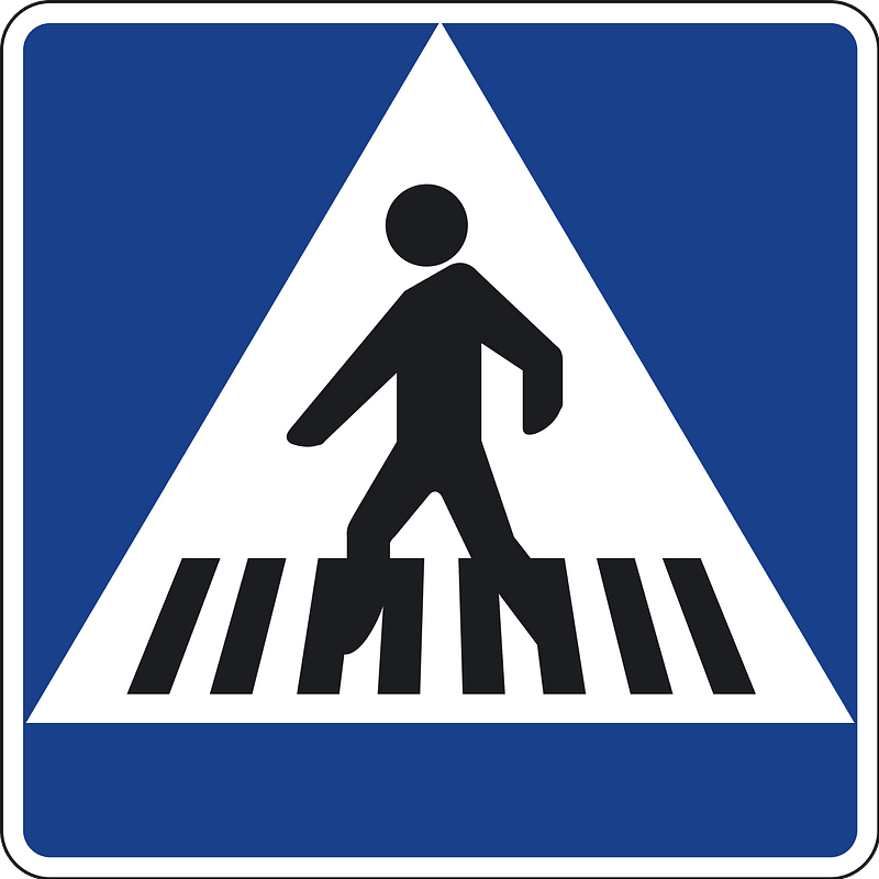 Pedestrian crossing sign in Spain
