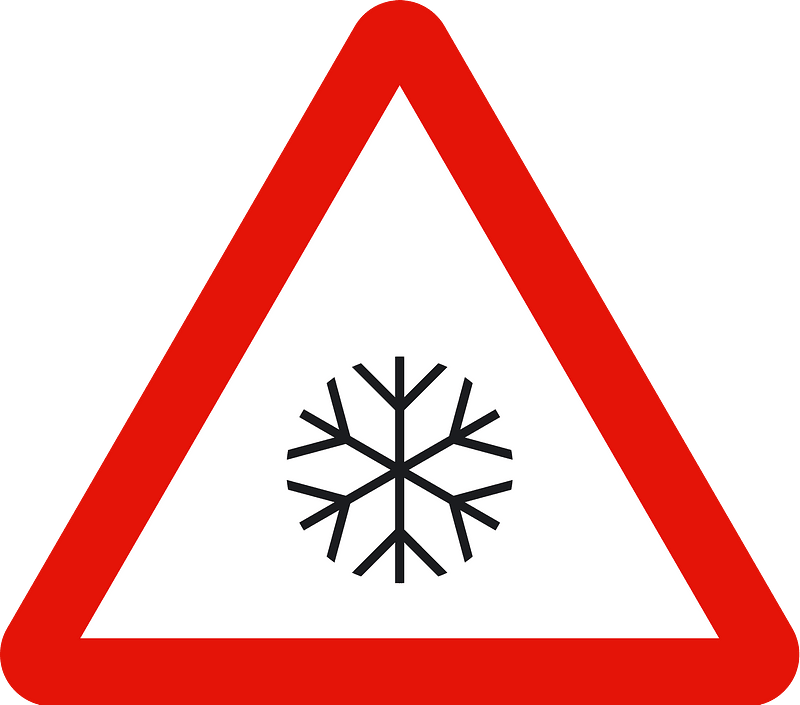 Snow or ice sign in Spain