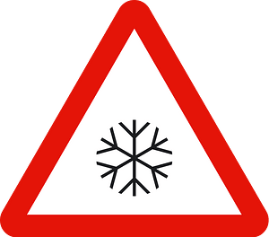 Snow or ice sign in Spain