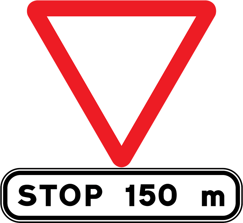 Stop ahead sign in Spain
