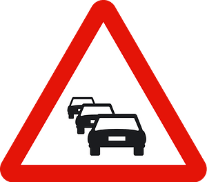 Traffic queues likely ahead sign in Spain