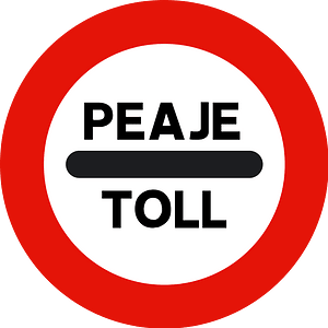Toll sign in Spain
