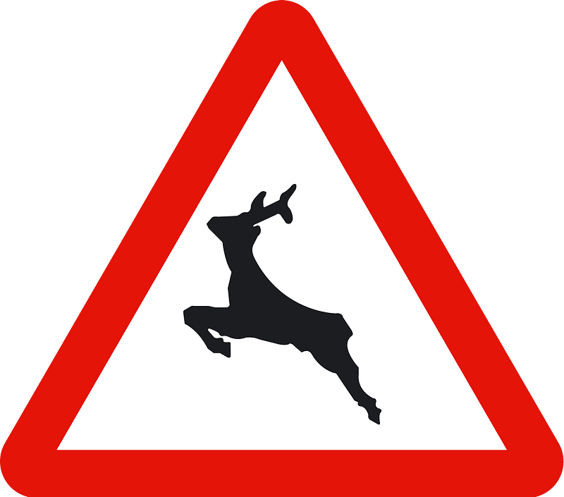 Wild animals sign in Spain
