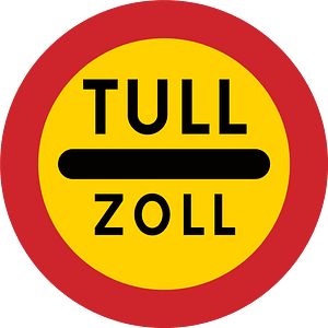 Customs sign in Sweden