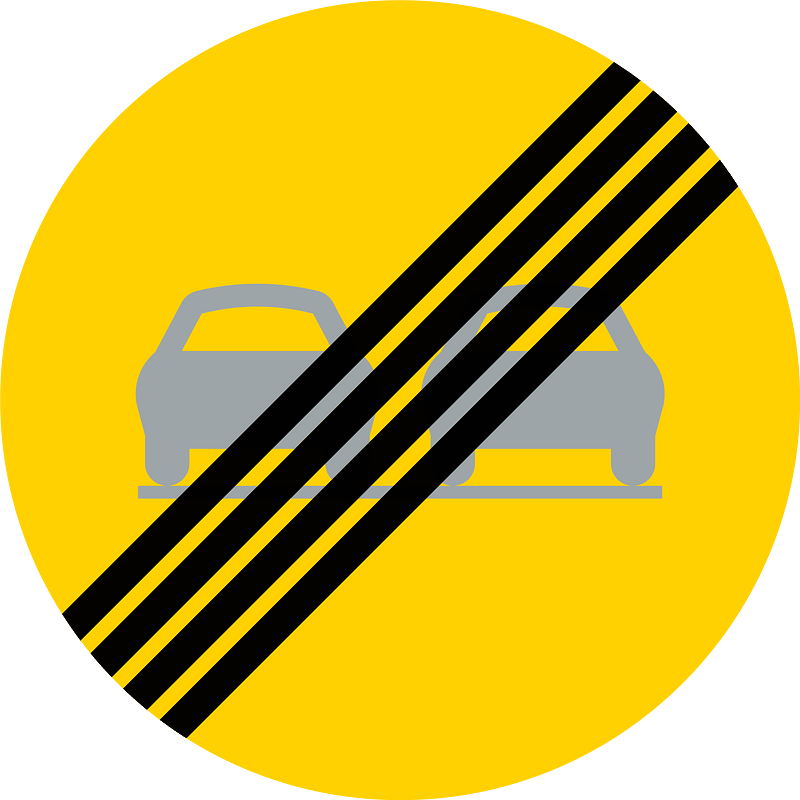 End of no overtaking sign in Sweden