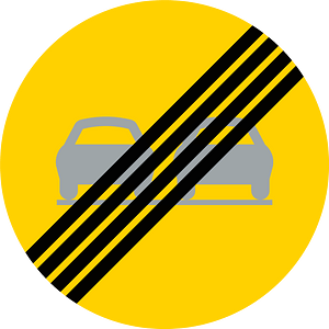 End of no overtaking sign in Sweden